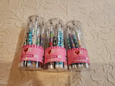 New*Party Favor Push Pencils 12 Count- Rainbow Hearts Robot Design X3 Packs • $7.79