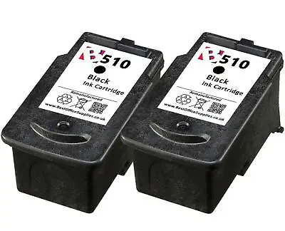 2 X PG-510 Black Remanufactured Ink Cartridges For Canon Pixma MX340 Printers  • £27.95