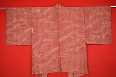 Vintage Japanese Kimono Silk Antique HAORI Kusakizome Dyed Textile/S7D2/515 • £34.80