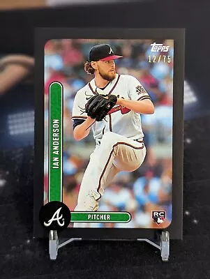 2021 Topps Brooklyn Collection Black /75 Ian Anderson #5 Rookie RC • $0.49
