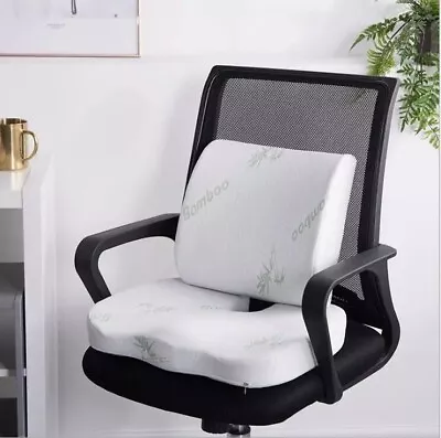 $19.65 • Buy Bamboo Memory Foam Seat / Back Cushion Hip Car Office Posture Coccyx Lumbar AU