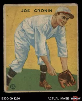 1933 Goudey #109 Joe Cronin Senators HOF AUTHENTIC • $60