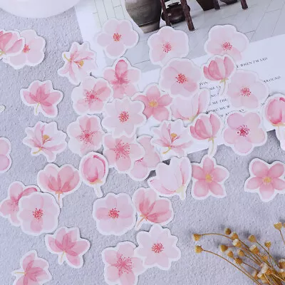 $9.25 • Buy 45 Pcs Cherry Sakura Words Bullet Journal Decorative Stickers Adhesive Stick-b
