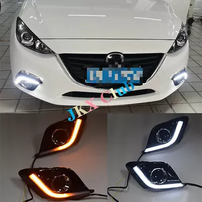 LED DRL Daytime Running Lights Fog Lamps Turn Signal For Mazda 3 Axela 2013~2016 • $81.50