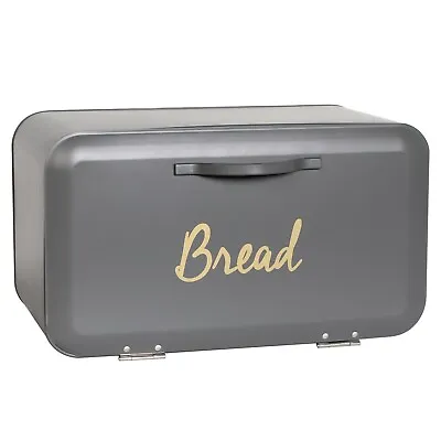 Grey Modern Bread Bin Kitchen Loaf Storage Box Large • £15.85