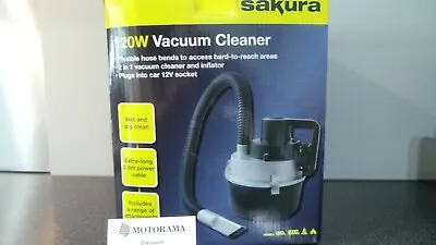 12v Sakura Wet Dry Vacuum Cleaner Hoover Portable Car Caravan Air Pump Inflator  • £19.15