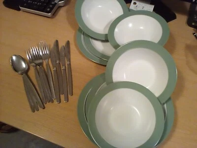 £40 • Buy Outdoor Melamine Dinner Set Plates Bowls Set Picnic Camping Crockery Cutlery