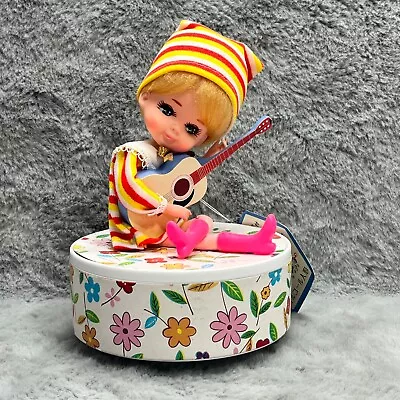 Vint Charming Hidden Jewelry Box Musical Pixie Japan VIDEO Guitar Girl • $199.99