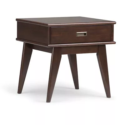 Draper Solid Hardwood 22 Inch Wide Rectangle Mid Century Modern End Table • $208.05