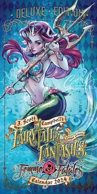 J Scott Campbell Fairytale Fantasies 2024 Femme Fatales Calendar Deluxe Edition • $68.37