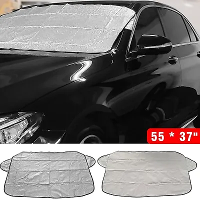 Foldable Winter Car Windshield Snow Cover Sun Shade Protector Ice  Frost Guard • $7.59