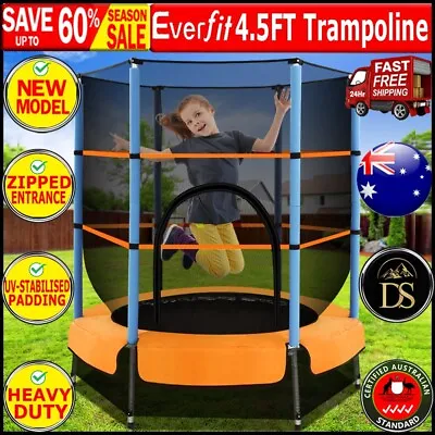 $109.97 • Buy Everfit 4.5FT Trampoline Round Trampolines Kids Enclosure Outdoor Indoor Gift,