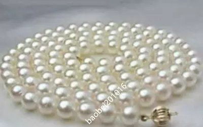 New 8-9mm White Round Salt Water Cultured Pearl Necklace 25  AAA • $34.99