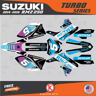 Graphics Decal Kit For Suzuki RMZ250 RMZ 250 2014 2015 2016 Turbo - Blue Purple • $150.43