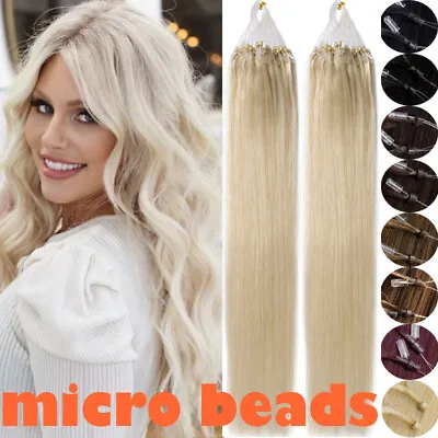 Micro Ring Hair Extensions Micro Beads Loop Link Real Human Hair Highlight 100g • $28.06