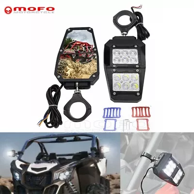 UTV Rear View Side Mirrors W/LED Rock Spot Light For Polaris 1.75'' 2'' Roll Bar • $75.99