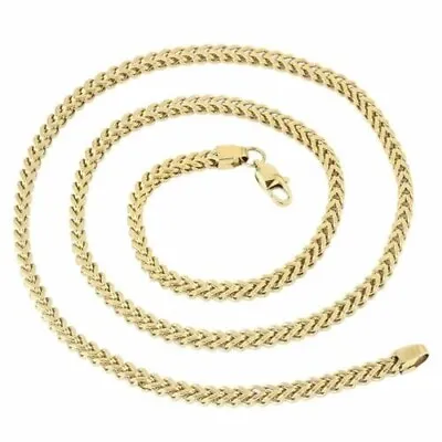 14K Gold Plated Franco Link Chain Solid Square Box Stainless Steel For Men&Women • $10.33