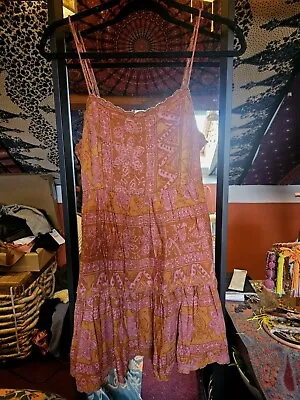 Urban Outfitters Orange And Pink Floral Smock Dress Size S New With Tags • £10