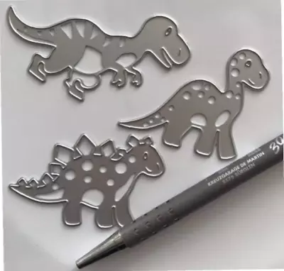 3pcs Dinosaurs Metal Cutting Dies Decoration Embossing Stencils Paper Card Craft • £3.79