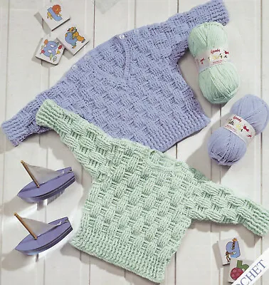 Crochet Pattern Baby/Toddler Sweaters Lattice Pattern DK Prem Sizes 12-22  • £1.99