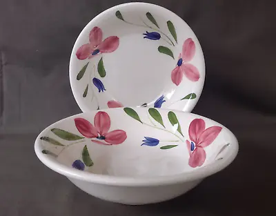 Vintage Maxam ITALIAN FLOWERS 10 1/2  Salad Serving Bowls - Set Of 2 • $59.95