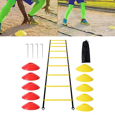 NEW 6M Agility Speed Sport Trainning Ladder Soccer Fitness Boxing Rungs&Bag Gym. • $16.85