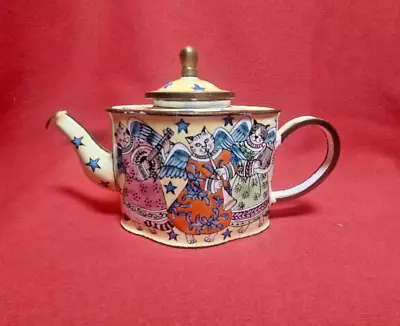 Rare Kelvin Chen Miniature Teapot Cat Angels Playing Instruments US 411 -1999 • $30