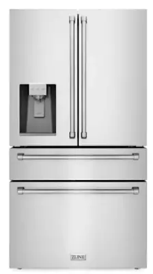 ZLINE 36  Stainless  French Door Refrigerator With Water & Ice Maker (RFM-W-36) • $3199