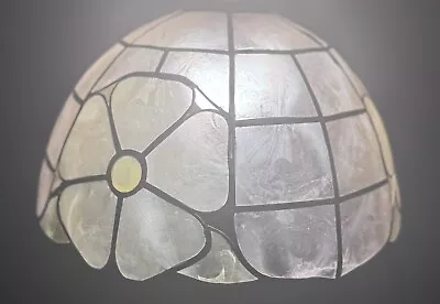 Vintage Medium Frosted Capiz Shell Pattern  Coloured Lampshade Ceiling Light • £9.99