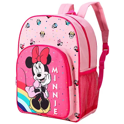Disney Minnie Mouse Kids Childrens Premium Backpack School Rucksack Travel Bag • £16.99