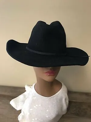 *Vintage Childs Kids Black Felt Sidekicks Cowboy Western Hat • $10.39