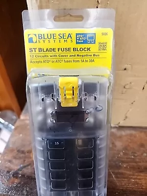 Blue Sea 5026 ST Blade Fuse Block Marine Boat ATO ATC 12 Circuits W/cover • $40