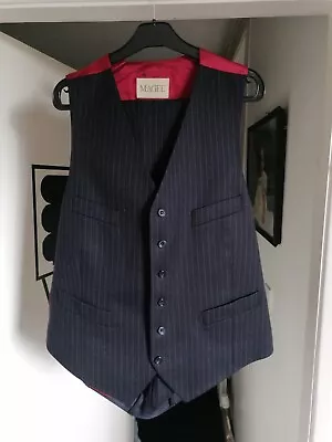 Magee Mens Black Pinstripe Waistcoat And Trousers 42/36. • £30
