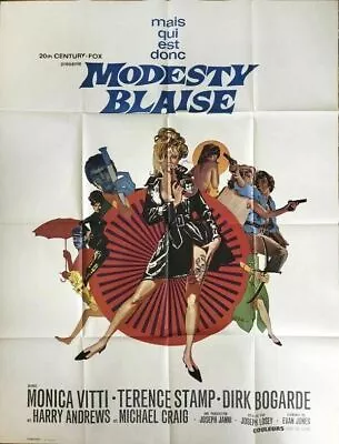 Modesty Blaise Original French Grande 47x63 Movie Poster Monica Vitti 1966 Rare • $199.99