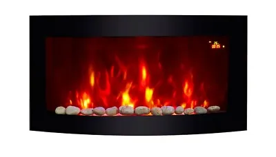 2024 Led 7 Colour Flame Effect Truflame Curved Wall Mounted Electric Fire • £159.99