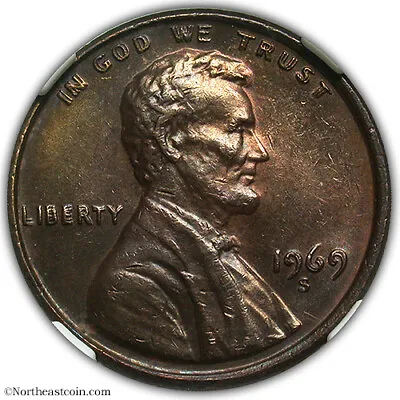 $36750 • Buy 1969-S Lincoln Cent Doubled Die Obverse NGC MS63 BN