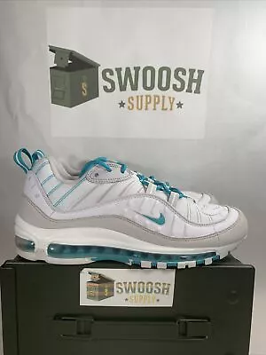 Nike Air Max 98 White Teal Nebula Grey Fashion Sneakers 640744 109 Size 12.5 • $129.99