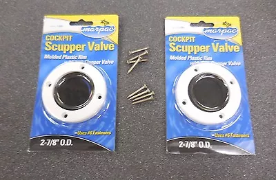 $9.98 • Buy Marpac 7-0351 Cockpit Deck Drain Scupper Valve OD 2-7/8 Inch Boat Marine 2 PACK