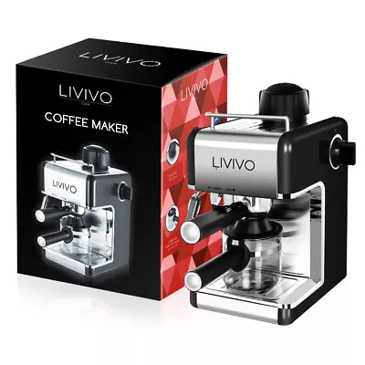 LIVIVO Coffee Machine Espresso Cappuccino Latte Maker Caffé Barista Wand • £144.94