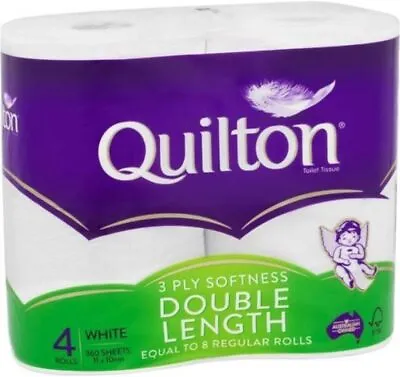 $29.99 • Buy Toilet Paper 20 Rolls Deluxe Quilton 3 Ply Double Length Large Roll Tissue Bulk