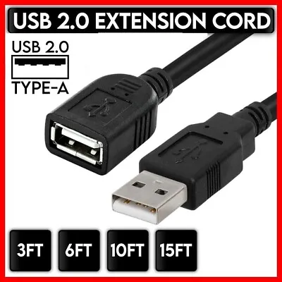 High-Speed USB To USB Extension Cable USB 2.0 Adapter Extender Cord Male/Female • $5.99