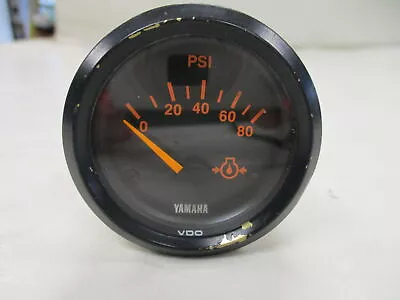 Yamaha Vdo Oil Pressure Gauge 0 - 80 Psi Black Face 1 221 015 303a Marine Boat • $24.95