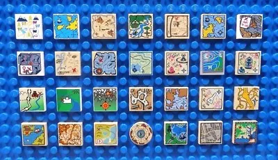 LEGO 2x2 MAP TILES ~ Desert City Jungle Nautical Treasure Smaug Ninjago Maps NEW • $3.19