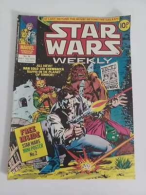 MARVEL Star Wars Weekly Issue #14 Inc Poster UK - 1978 - Bronze Age Comic - Rare • £39.99