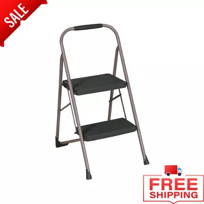 Steel Step Stool With Rubber Hand Grip Ansi Type & Non-marring  (silver/black)  • $59