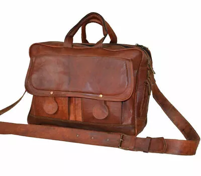 Bag Real Leather Messenger Shoulder Men Mens Laptop Satchel Handbag S Brown New • $84.25