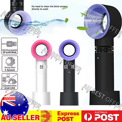 $15.74 • Buy Portable Bladeless Hand Held Cooler Fan USB No Leaf Handy Summer Fan AUS