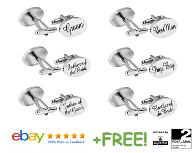 Wedding Cufflink Cufflinks Silver Groom Best Man Usher Page Boy Fast Uk Shipping • £4.99