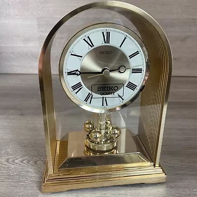 Vintage Seiko Seiko Shelf Anniversary Mantel Clock QW535G New Quartz Working • $42.99