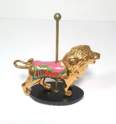 The Franklin Mint Golden Lion Carousel Faberge Collection Figure 24kt Plated • $24.30